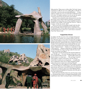 Left Top: The finished gazebo on the lake walkway. Left Right: A good look at the Apetown “units,” including two smaller ones built on the hill using forced perspective, and farther up what looks to be a painted façade. A double for Heston as Taylor runs across an elevated walkway.